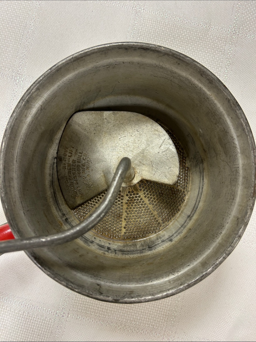 Vintage foley Mfg Red-Handled Vintage Style Food Mill - Red image 2